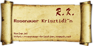 Rosenauer Krisztián névjegykártya